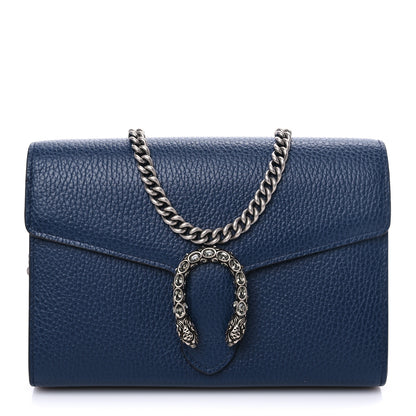 Gucci Dollar Calfskin Crystal Mini Dionysus Chain Wallet Blue Agata Black Diamond 1 of 6