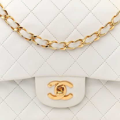 Chanel Lambskin Quilted Medium Double Flap White 8 of 21