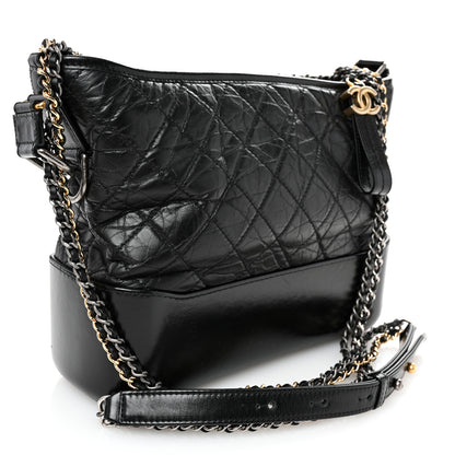 Chanel Aged Calfskin Quilted Medium Gabrielle Hobo Black 2 of 9