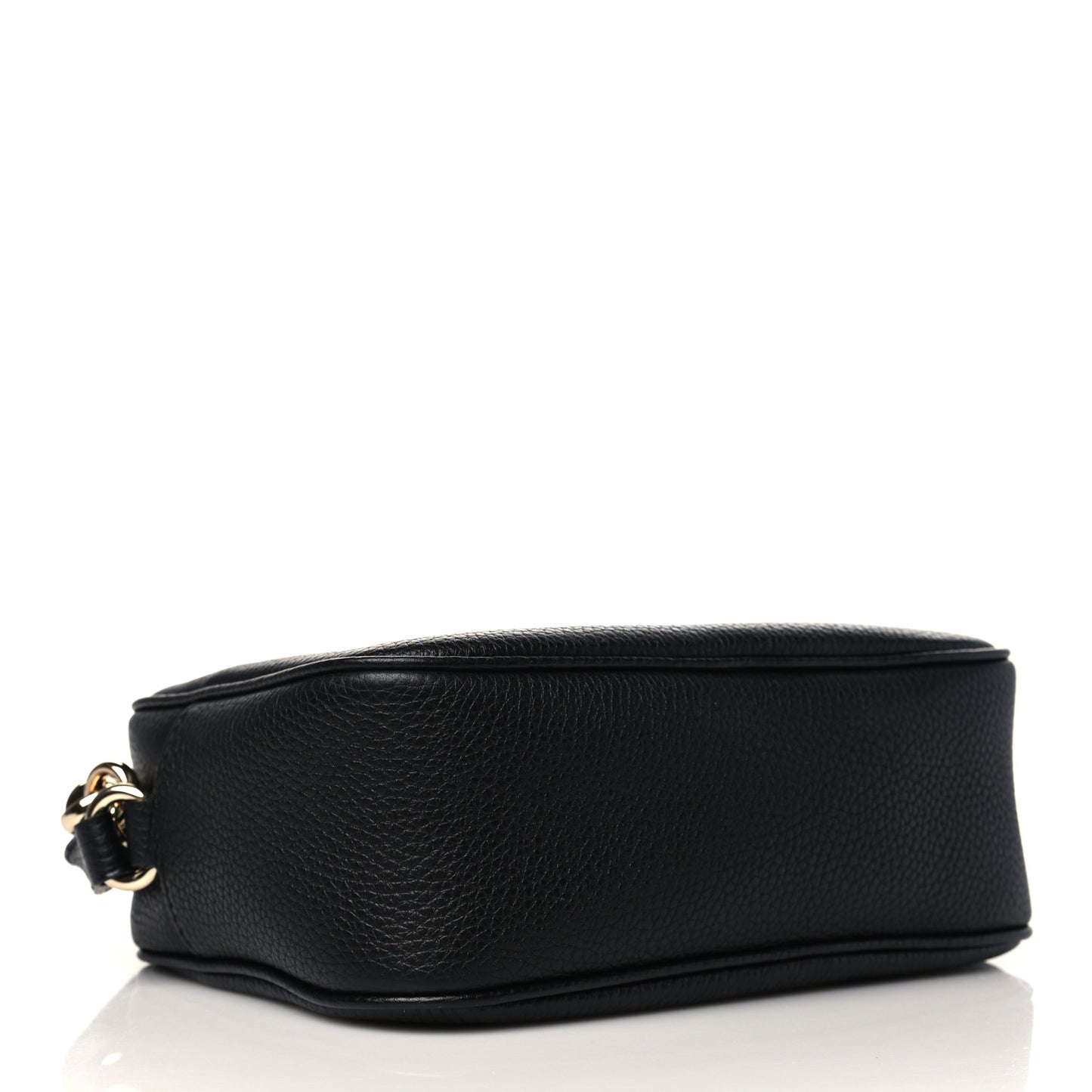 Pebbled Calfskin Small Soho Disco Bag Black