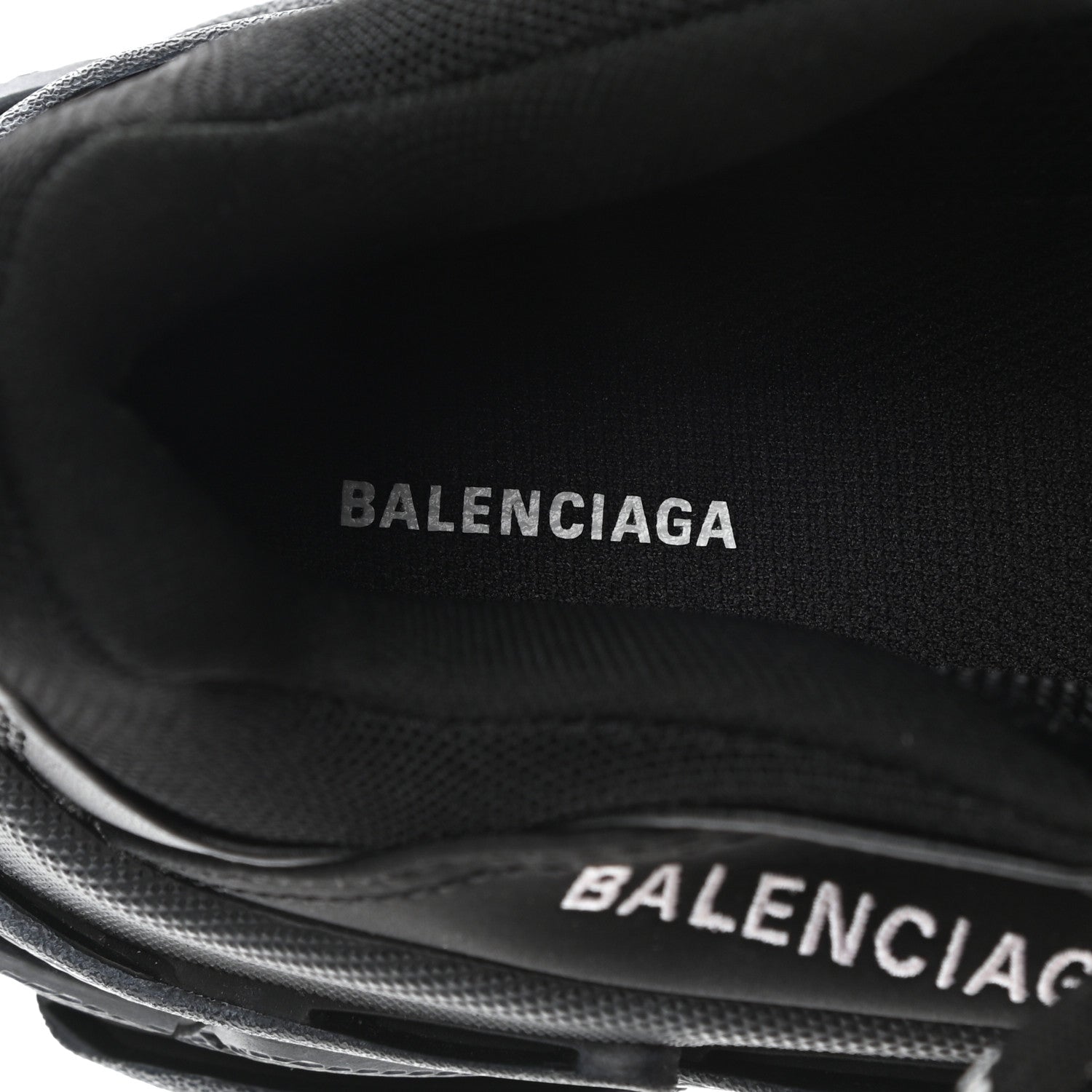 Balenciaga Fabric Mesh Mens Triple S Sneakers 38 Black 7 of 8