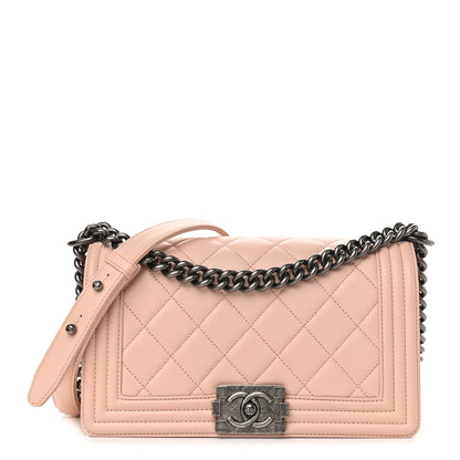 Chanel Lambskin Quilted Small Boy Flap Light Pink 1 of 9