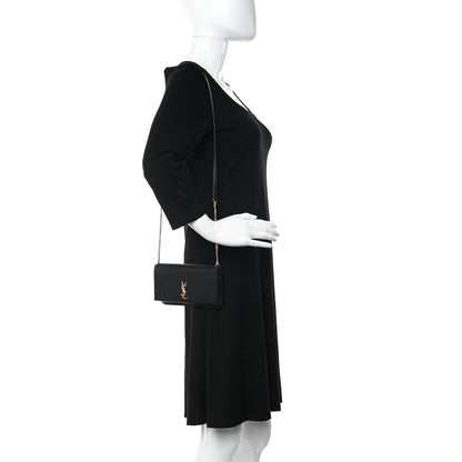 Saint Laurent Smooth Calfskin Monogram Phone Holder Crossbody Black 2 of 11