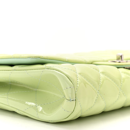 Chanel Patent Quilted Clutch With Chain Flap Light Green 9 of 11