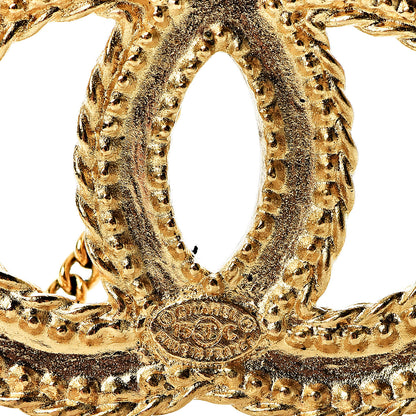 Chanel CC Drop Earrings Matte Gold 4 of 5