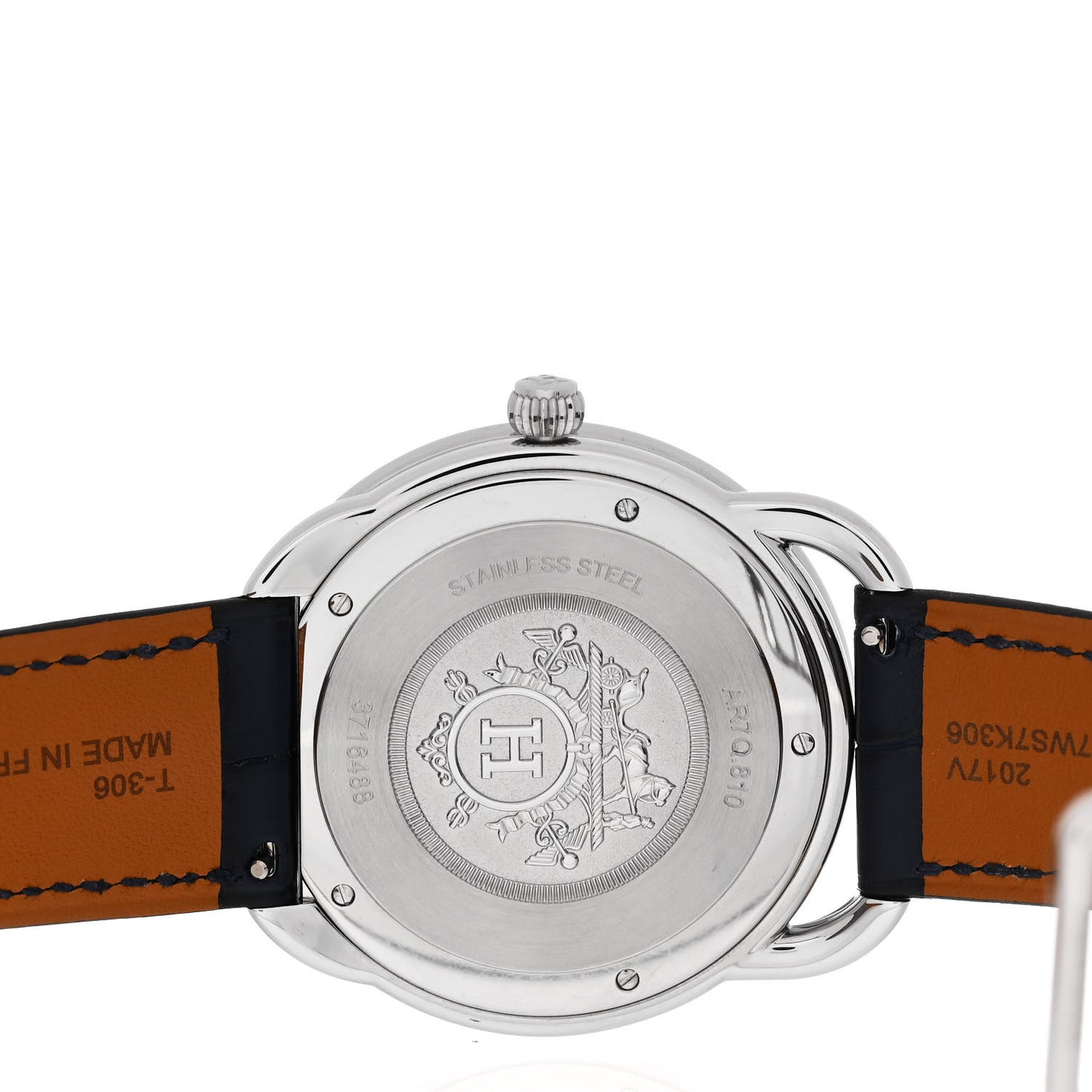 Stainless Steel Alligator 40mm Arceau Quartz Watch Bleu Abysse