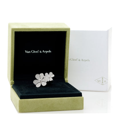 Van Cleef & Arpels 18K White Gold Diamond Frivole Between The Finger Pave Ring 54 7 5 of 5