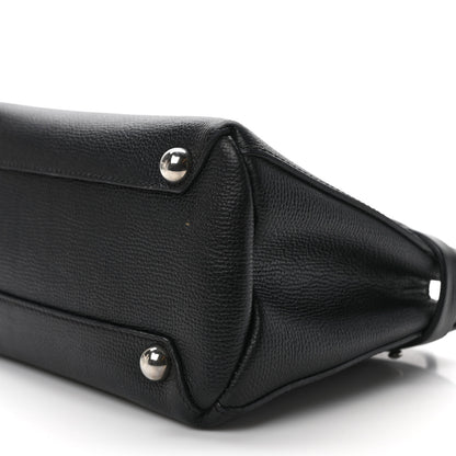 Burberry Derby Calfskin House Check Small Banner Tote Black 8 of 12
