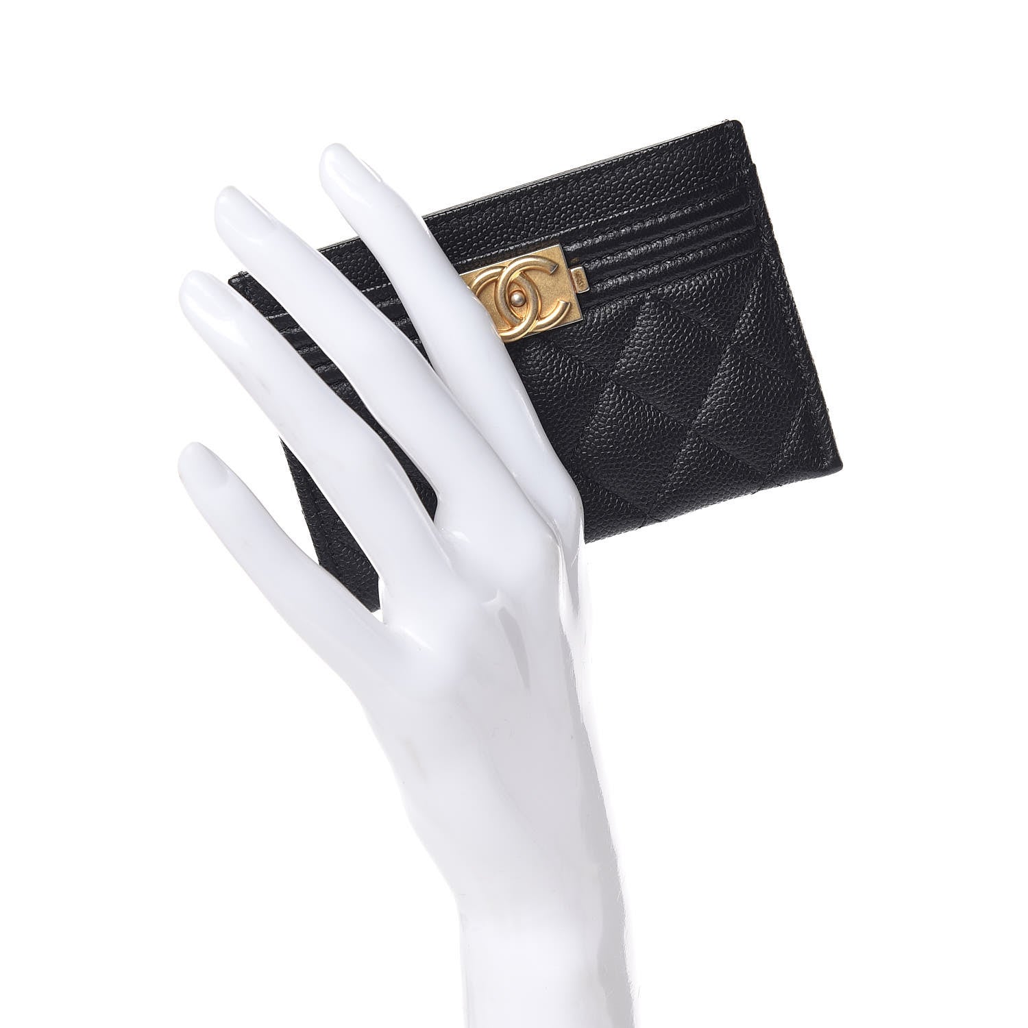Chanel Caviar Quilted Boy Card Holder Black 2 of 9