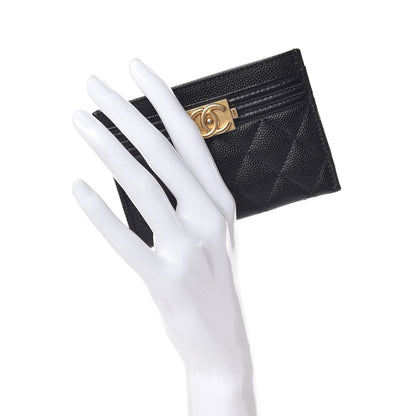 Chanel Caviar Quilted Boy Card Holder Black 2 of 9