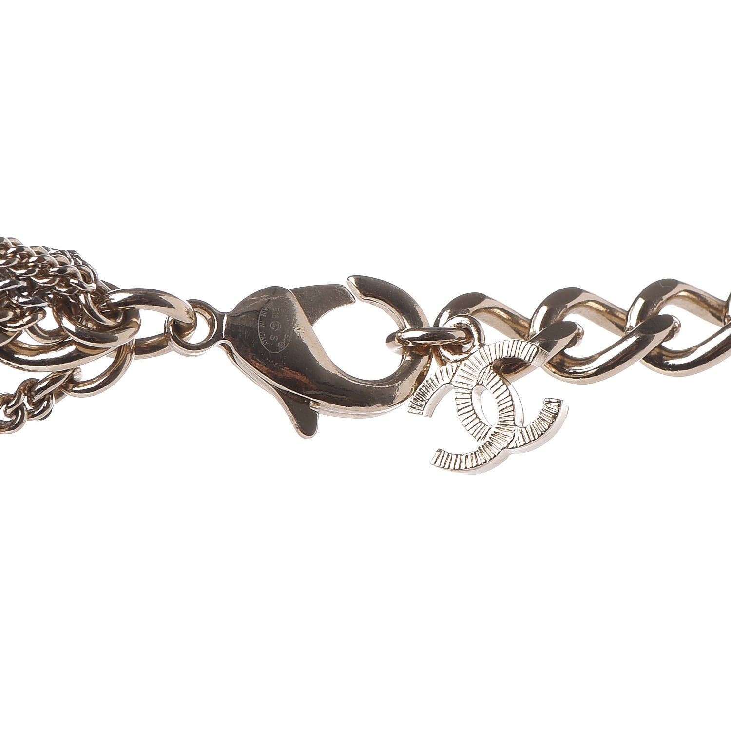 Chanel Multi Strand Chain CC Short Necklace Gold 5 of 6