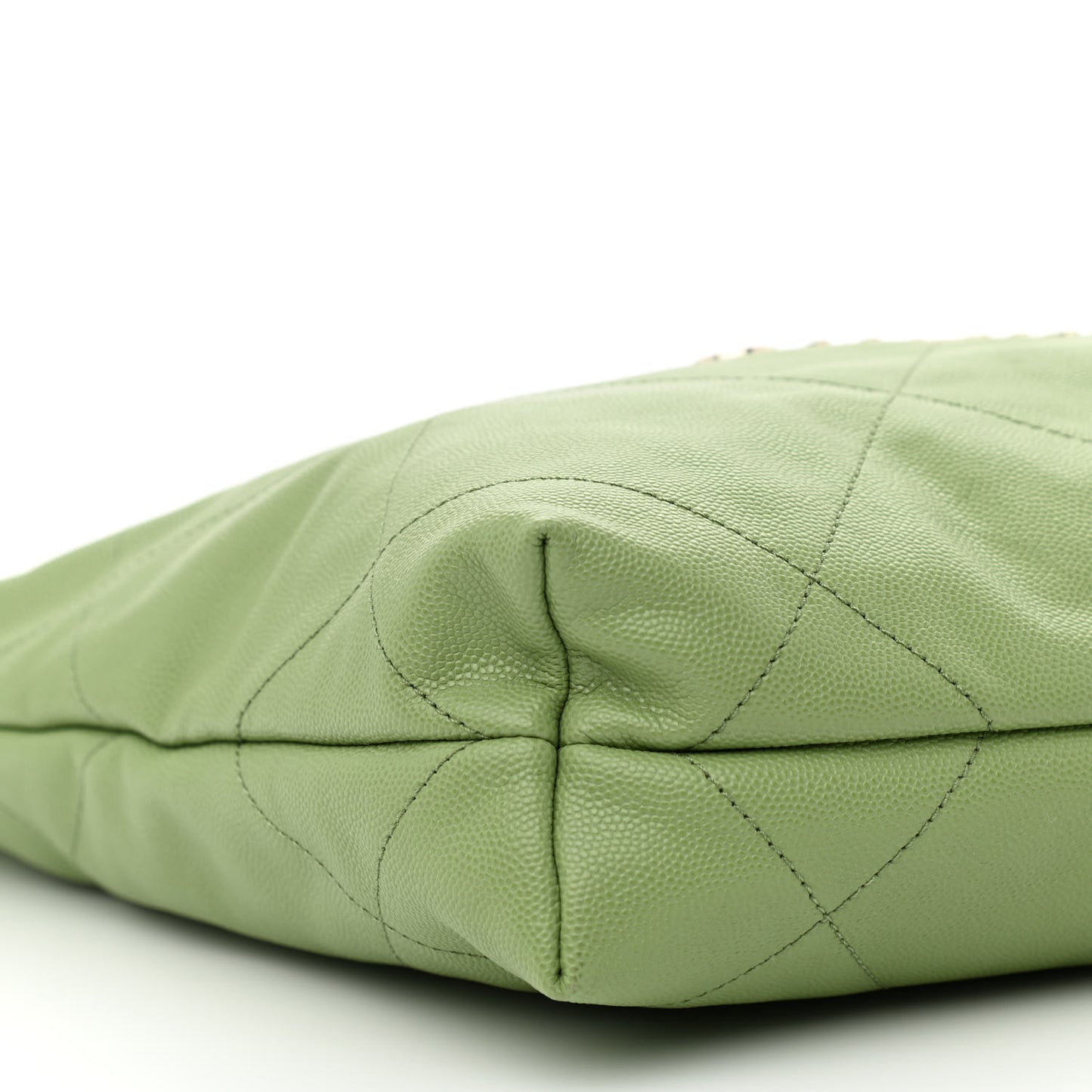 Shiny Caviar Quilted Small Chanel 22 Green