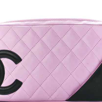 Chanel Calfskin Quilted Cambon Pochette Pink Black 8 of 11
