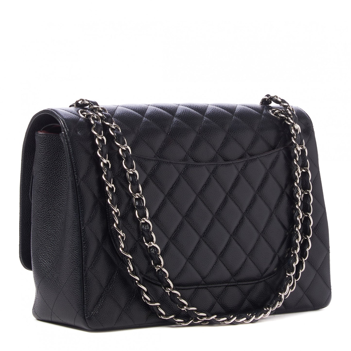 Caviar Quilted Maxi Double Flap Black