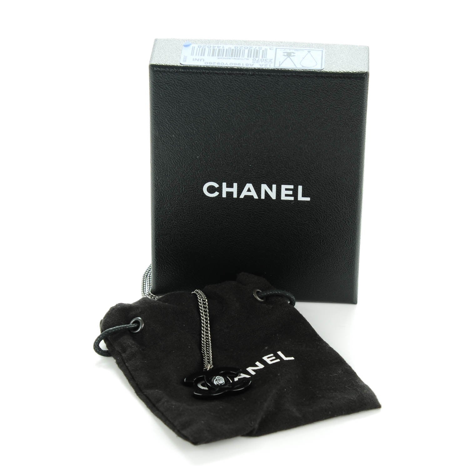 Chanel Enamel CC Camellia Necklace Black 7 of 7