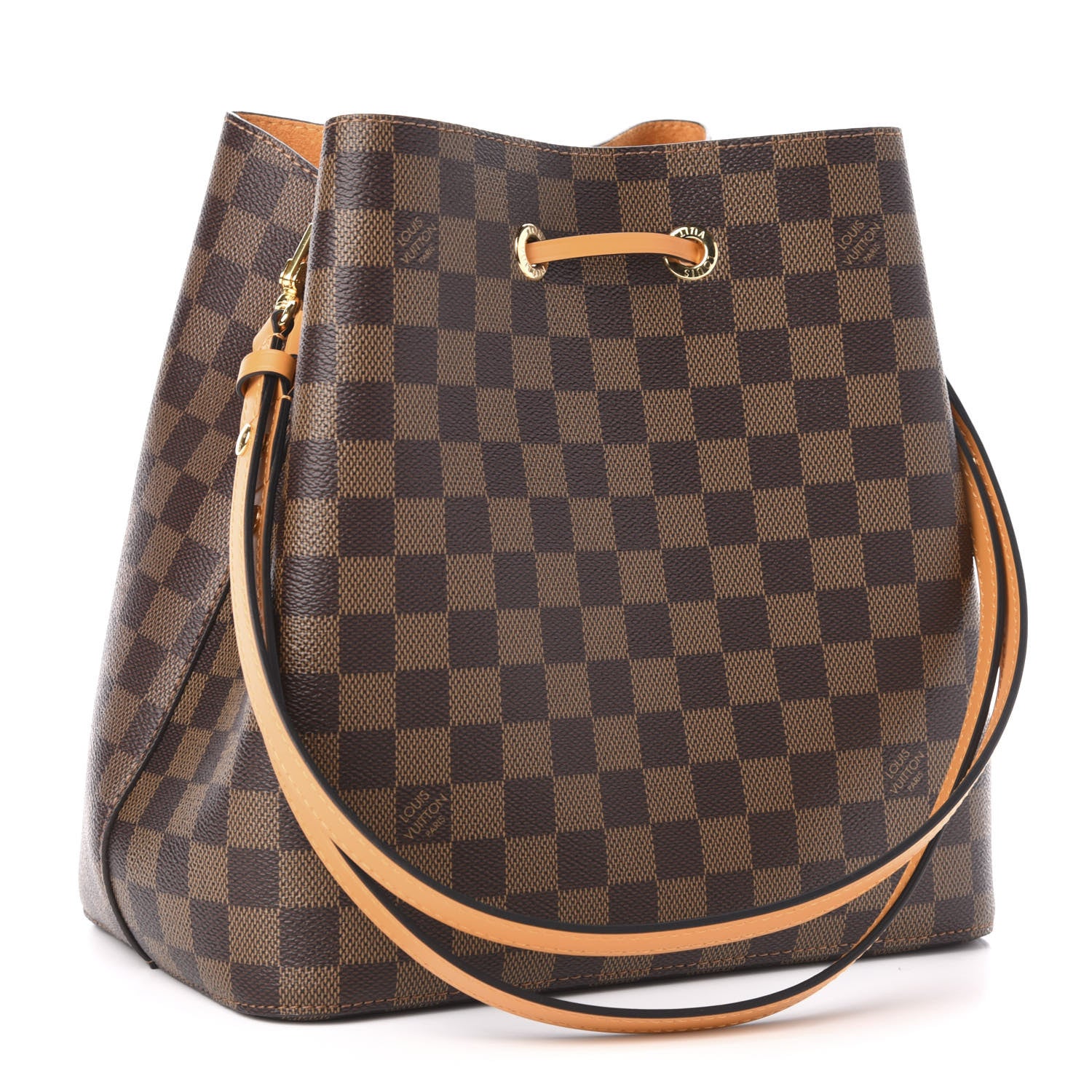 Louis Vuitton Damier Ebene Neonoe MM Safran 3 of 11