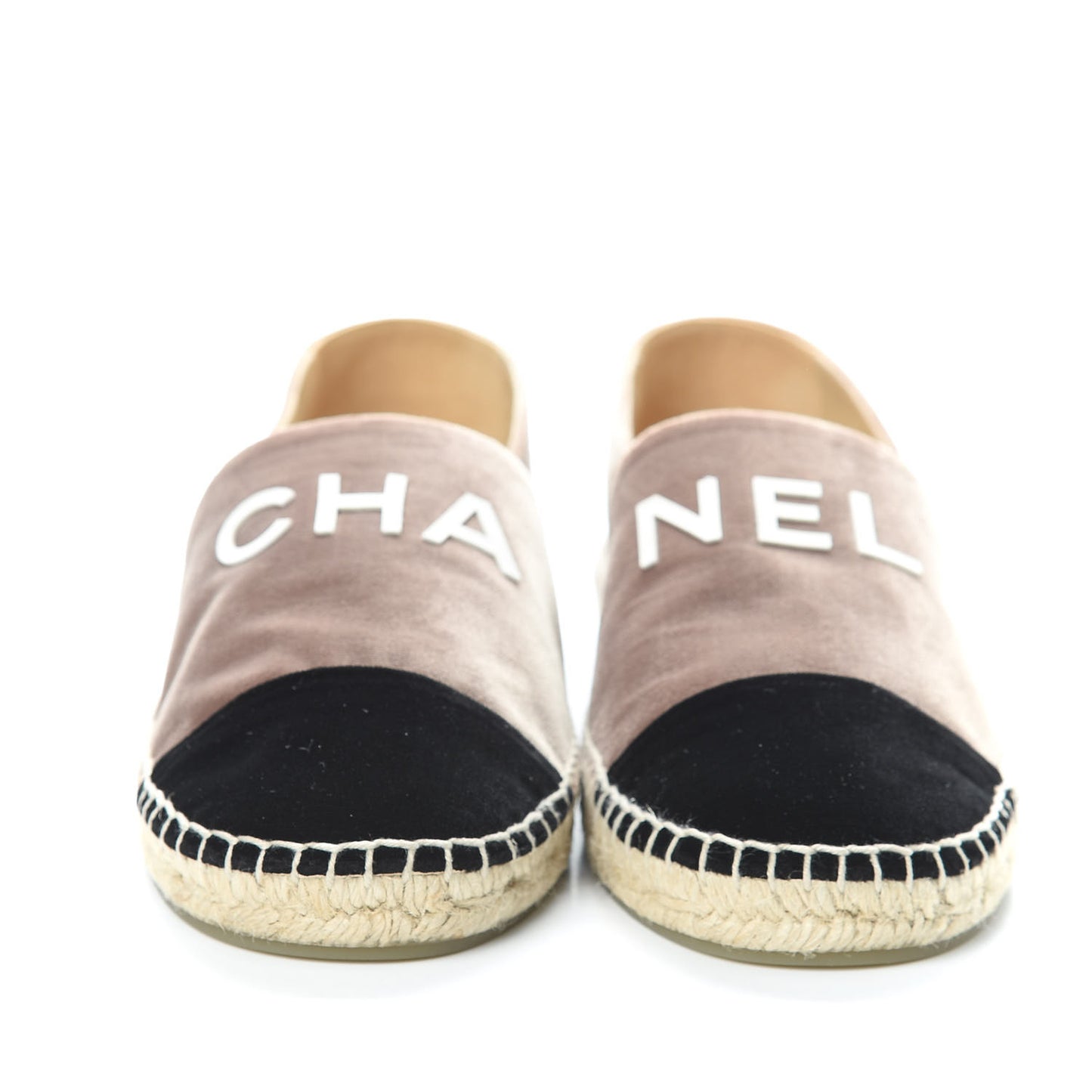 Velvet Logo Espadrilles 40 Beige Black