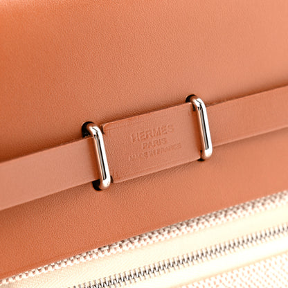 Hermes Military Toile Vache Hunter Herbag Zip Retourne 20 Ecru Beige Fauve 6 of 11