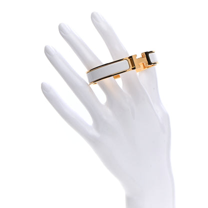 Hermes Enamel Narrow Clic Clac H Bracelet GM White 2 of 5
