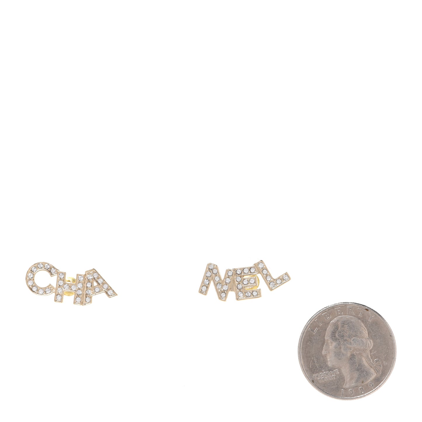 Crystal Pearl Signature Stud Earrings Gold