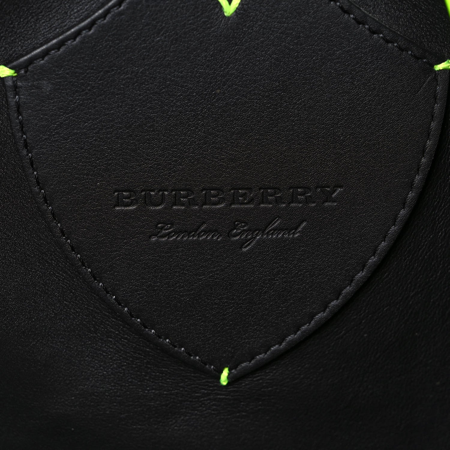 Burberry Canvas Mega Check Extra Large The Giant Reversible Tote Black Neon Yellow 6 of 10