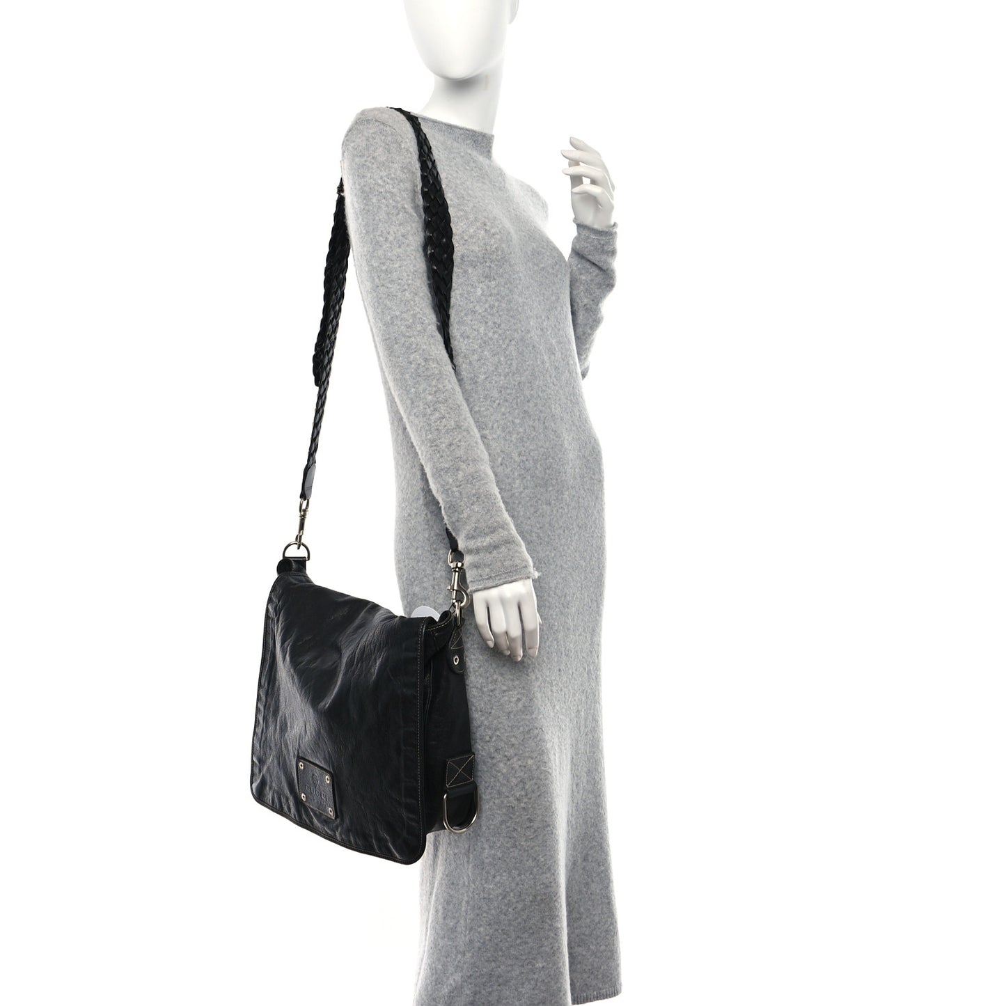 Calfskin Messenger Bag Black