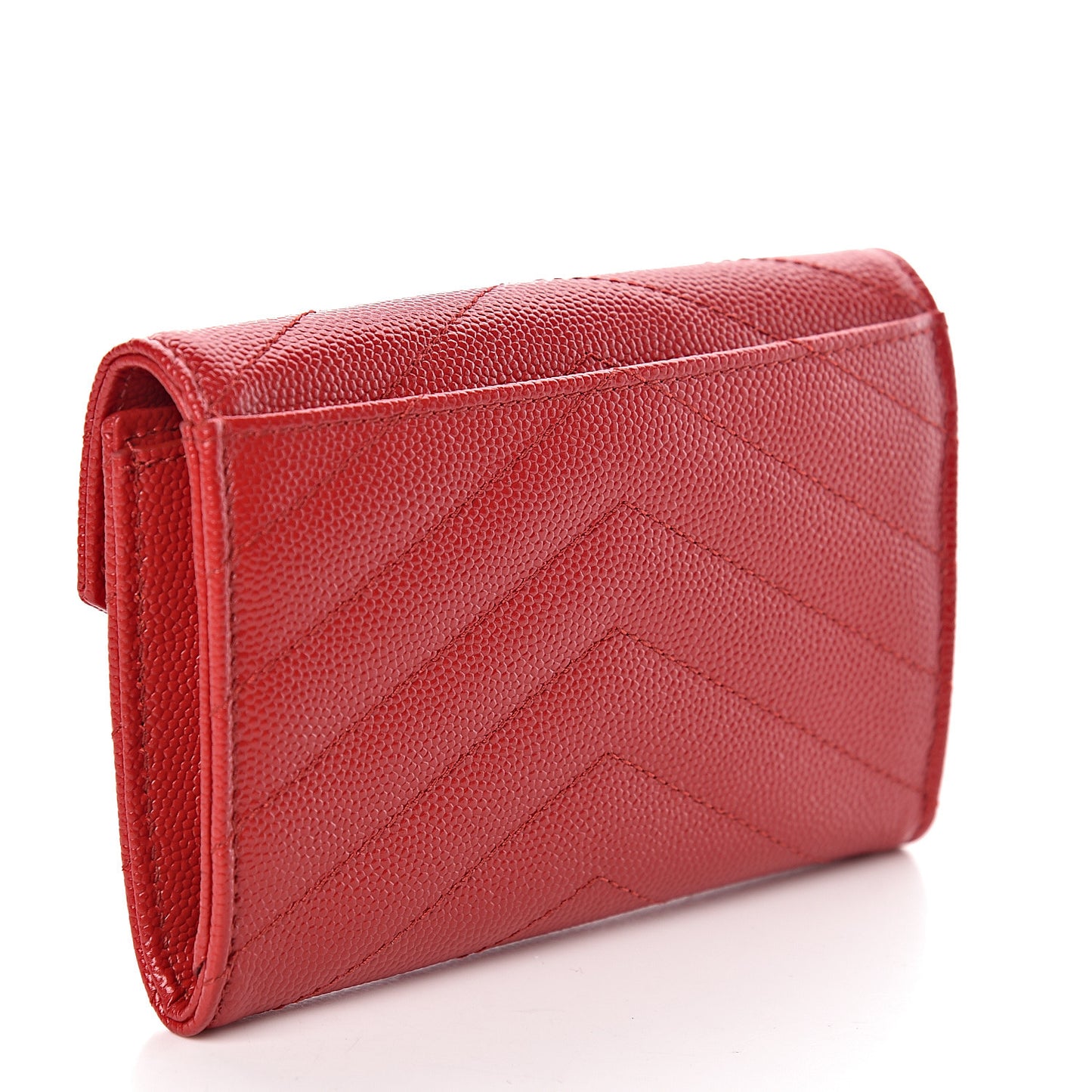 Grain De Poudre Matelasse Chevron Small Monogram Envelope Wallet Bandana Red