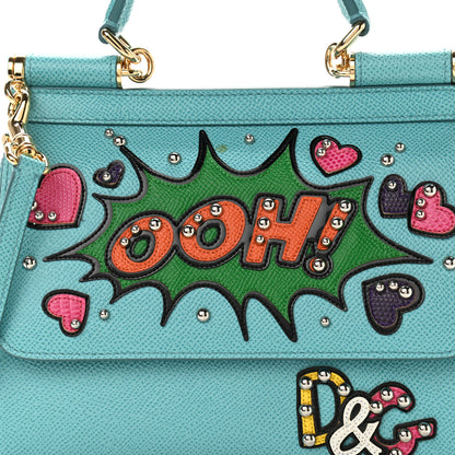 Dolce & Gabbana Dauphine Ooh Patch Small Miss Sicily Satchel Light Blue Multicolor 8 of 11