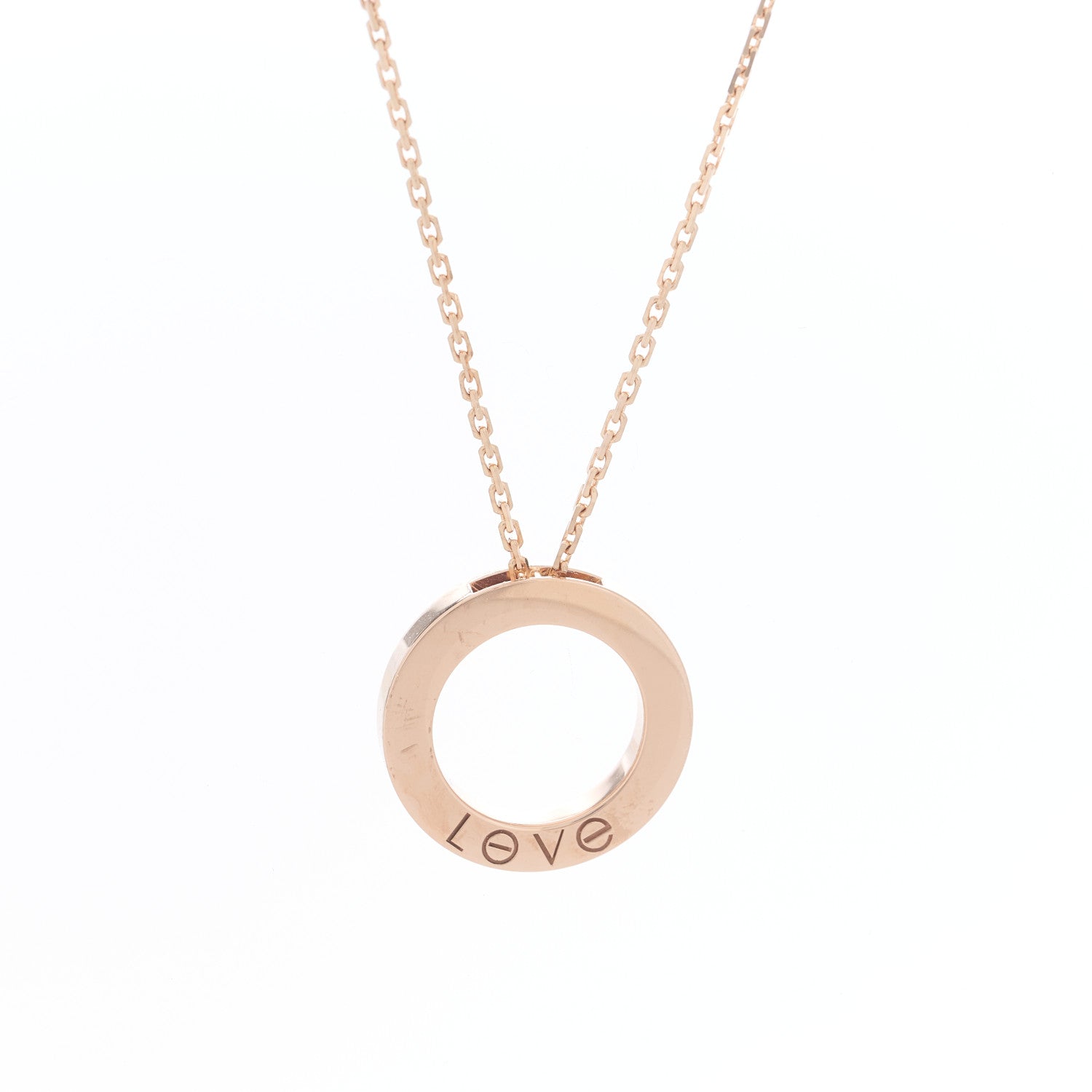 Cartier 18K Pink Gold Diamond LOVE Paved Necklace 6 of 8