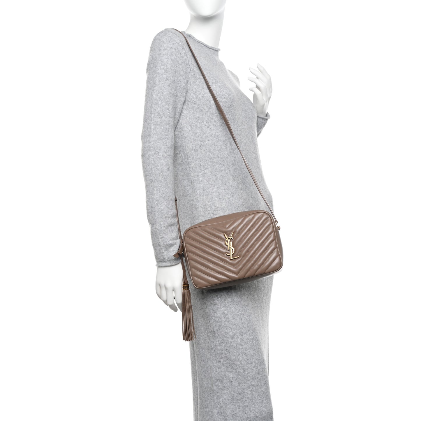 Calfskin Matelasse Monogram Lou Camera Bag Taupe