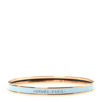 Hermes Enamel Printed Extra Narrow Bracelet 70 Bleu Polaire 1 of 6