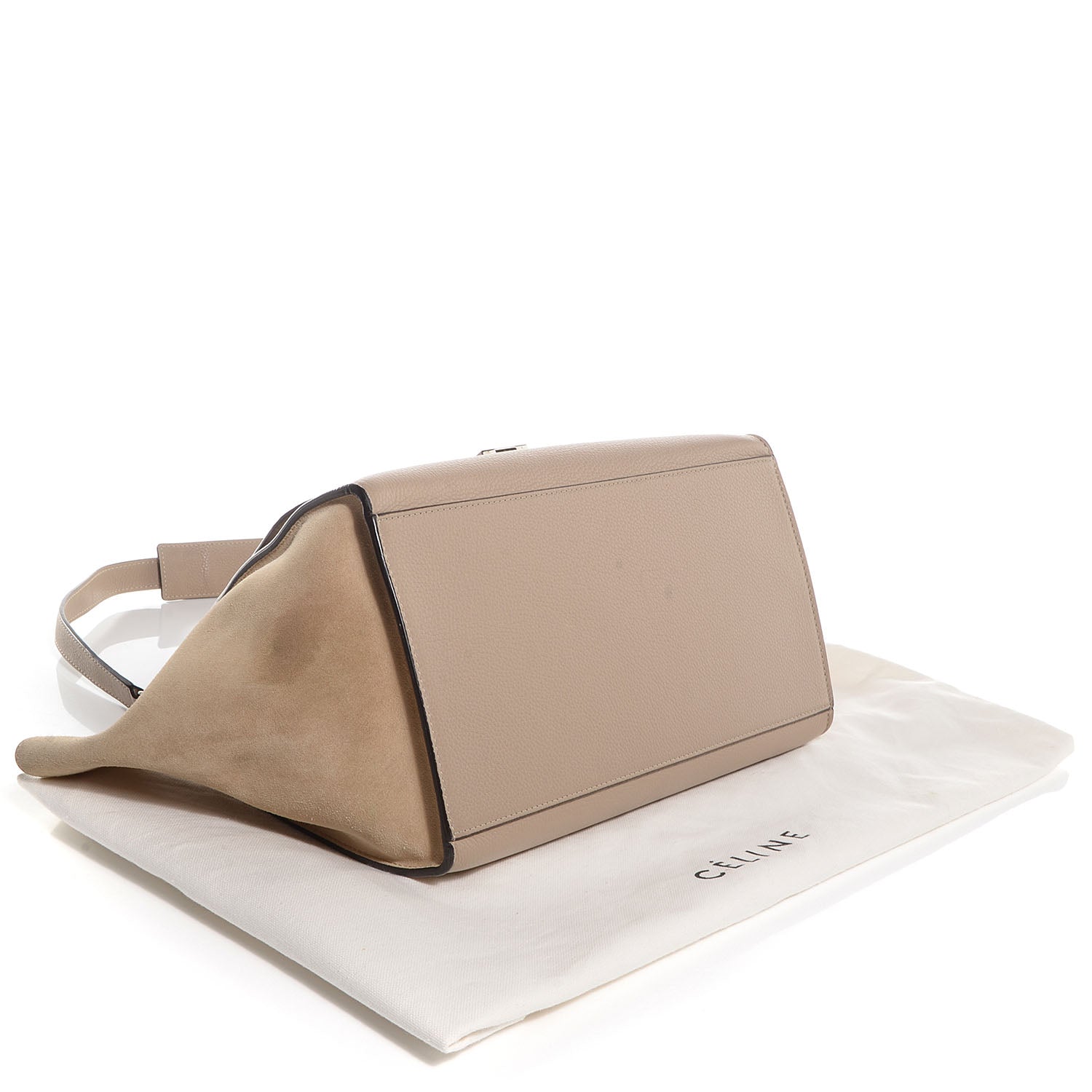 Celine Drummed Calfskin Suede Medium Trapeze Dune 4 of 9