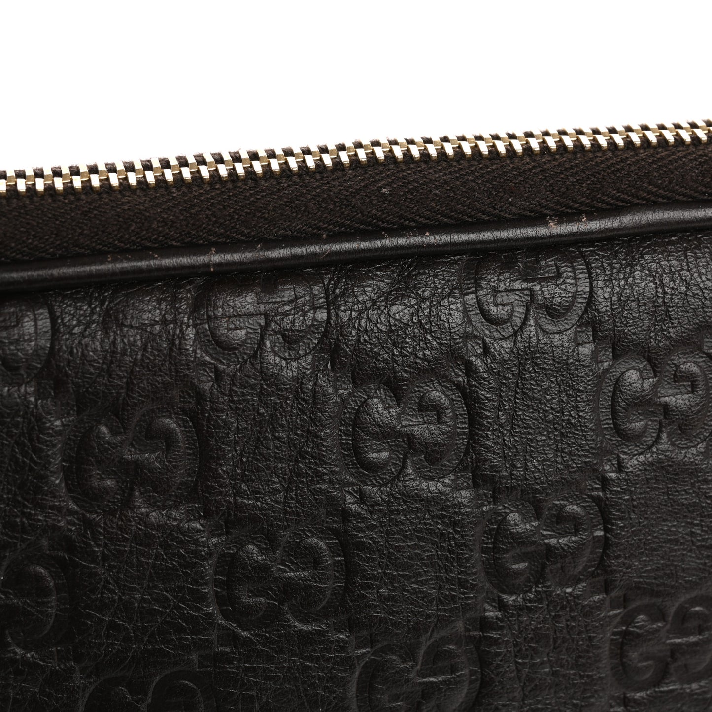 Guccissima Zip Around Laptop Case Dark Brown