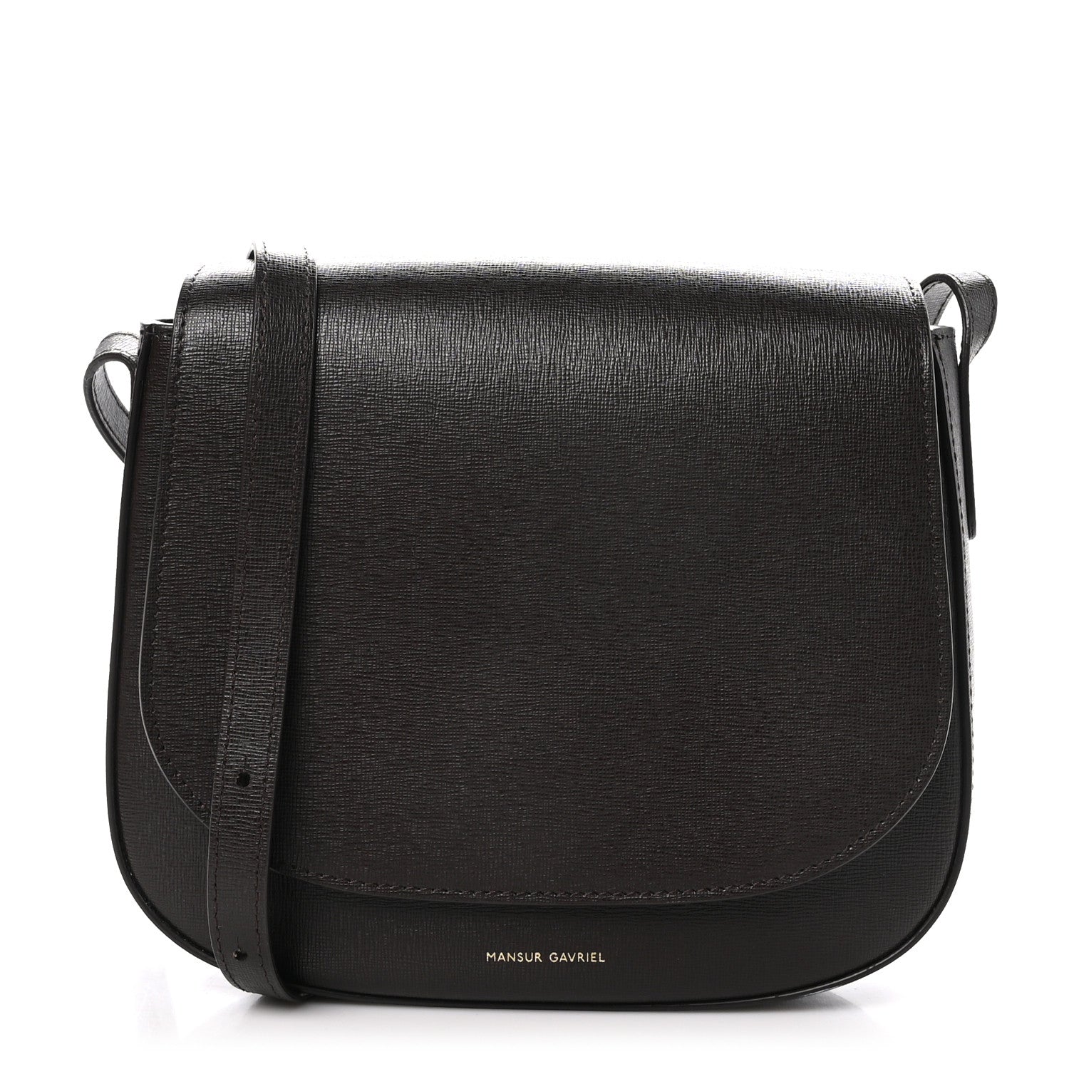 Mansur Gavriel Calfskin Flap Crossbody Bag Dark Brown 1 of 10