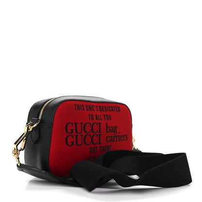 Gucci Felt Calfskin Script Logo Gucci 100 Camera Bag Bright Hibiscus Black Azure 3 of 11