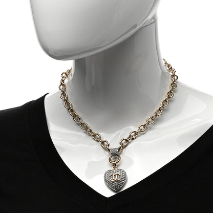 Chanel Crystal Heart CC Necklace Gold 2 of 4