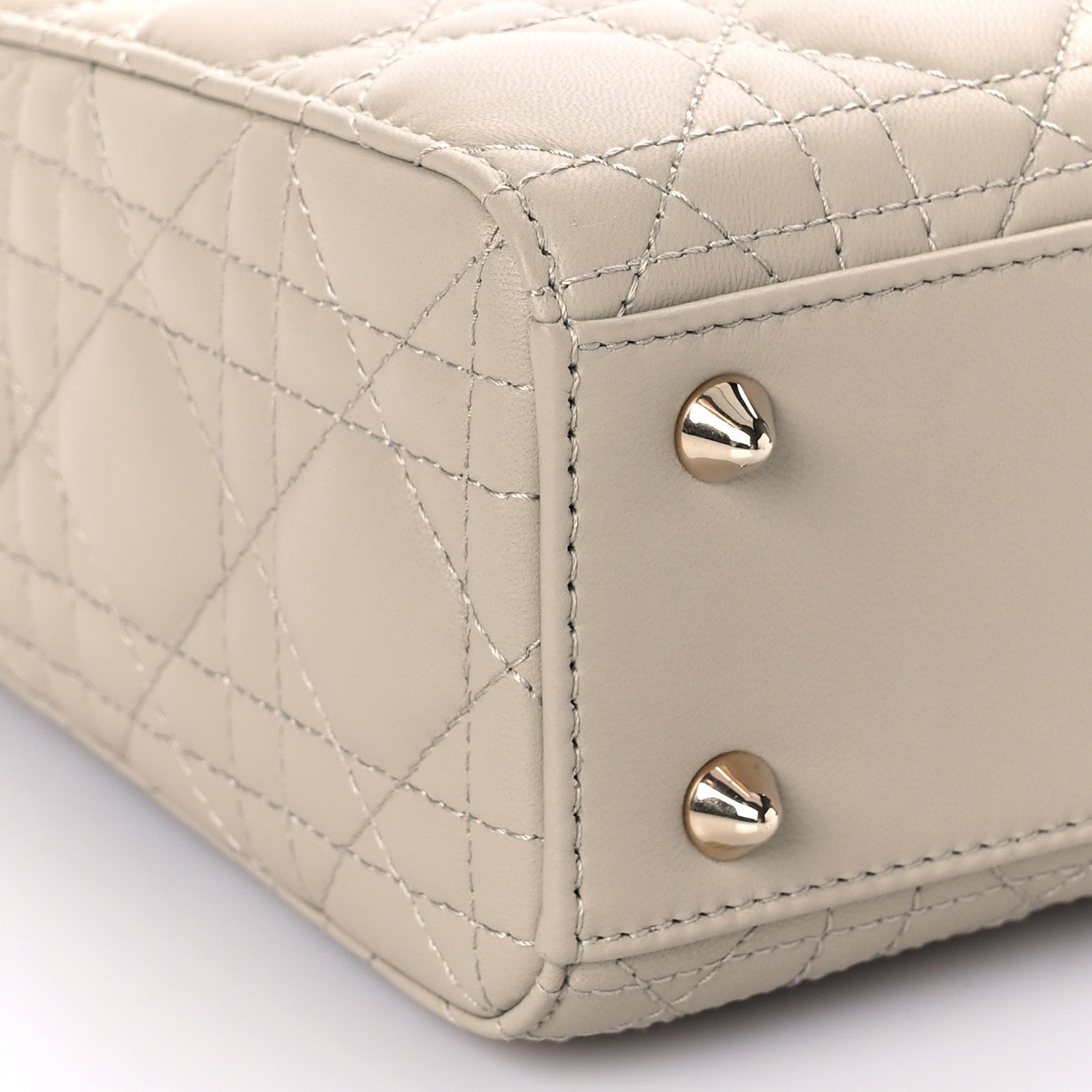 Christian Dior Lambskin Cannage Small My ABCDior Lady Dior Hazelnut 7 of 9