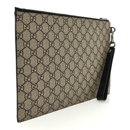 Gucci GG Supreme Monogram Angry Cat Zip Wristlet Pouch Beige 3 of 6