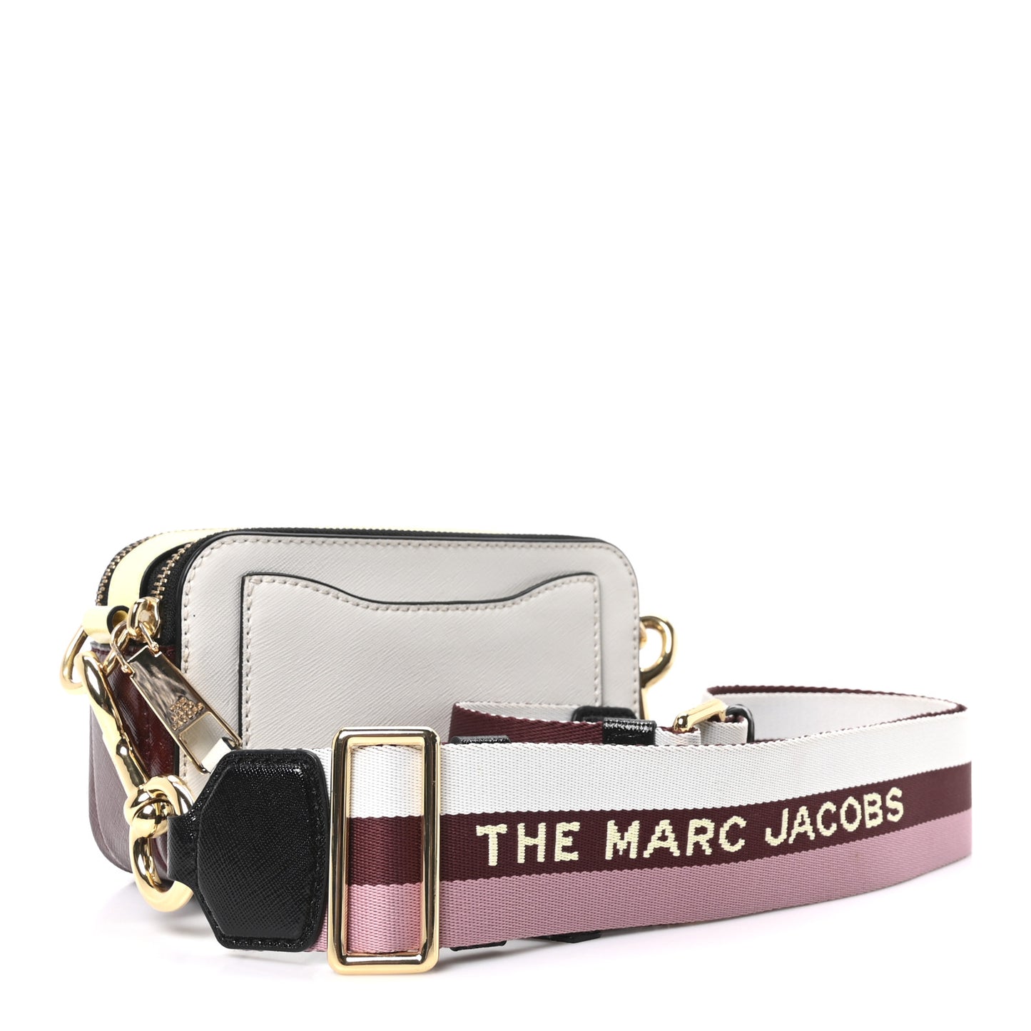 Saffiano Small Snapshot Camera Bag White Pink