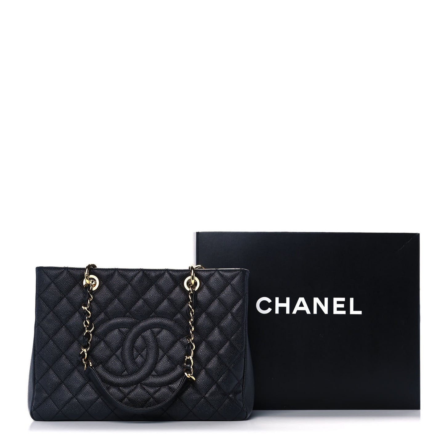 Caviar Quilted Grand Shopping Tote GST Black