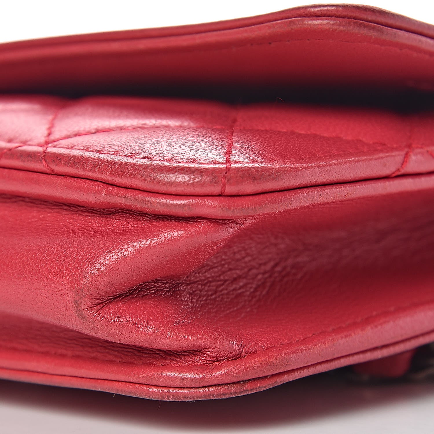 Chanel Calfskin Quilted Boy Wallet On Chain WOC Red 19 of 22