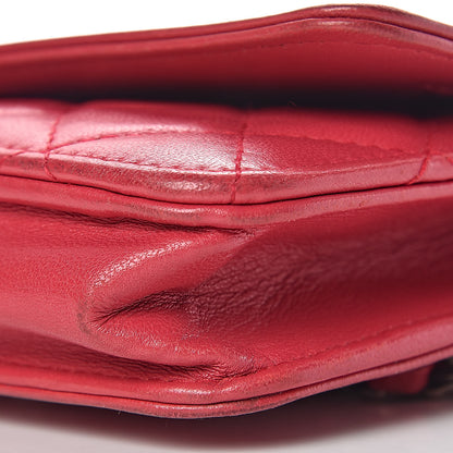 Chanel Calfskin Quilted Boy Wallet On Chain WOC Red 19 of 22
