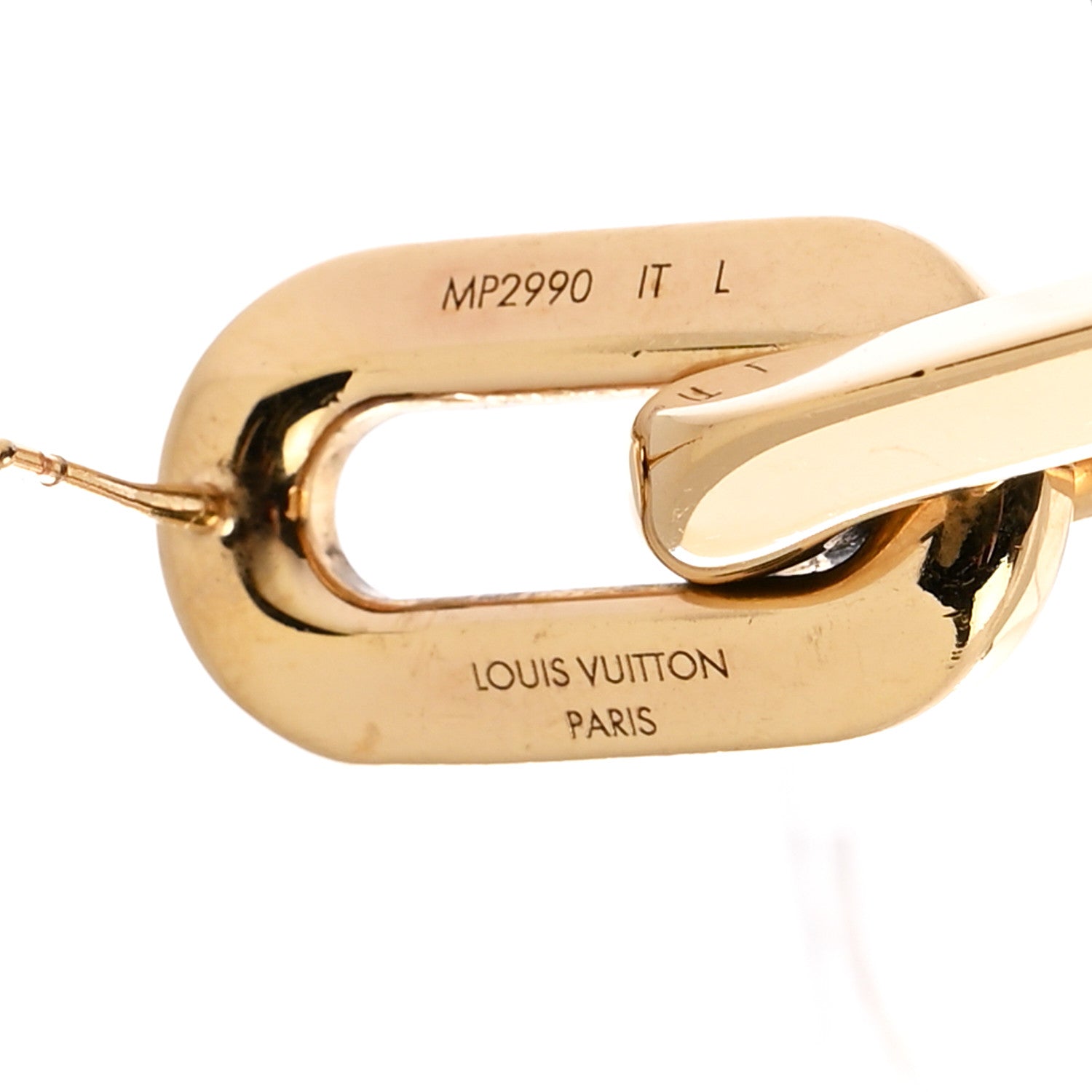 Louis Vuitton Metal LV Edge Double Hoop Earrings Gold 4 of 5