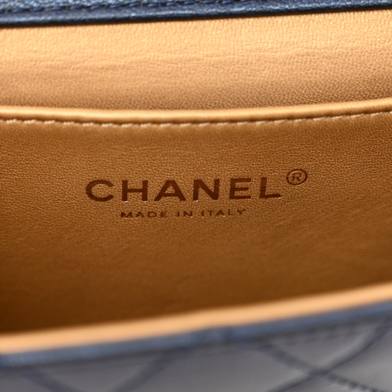 Chanel Iridescent Lambskin Quilted Chic Pearls Flap Navy Blue 7 of 10