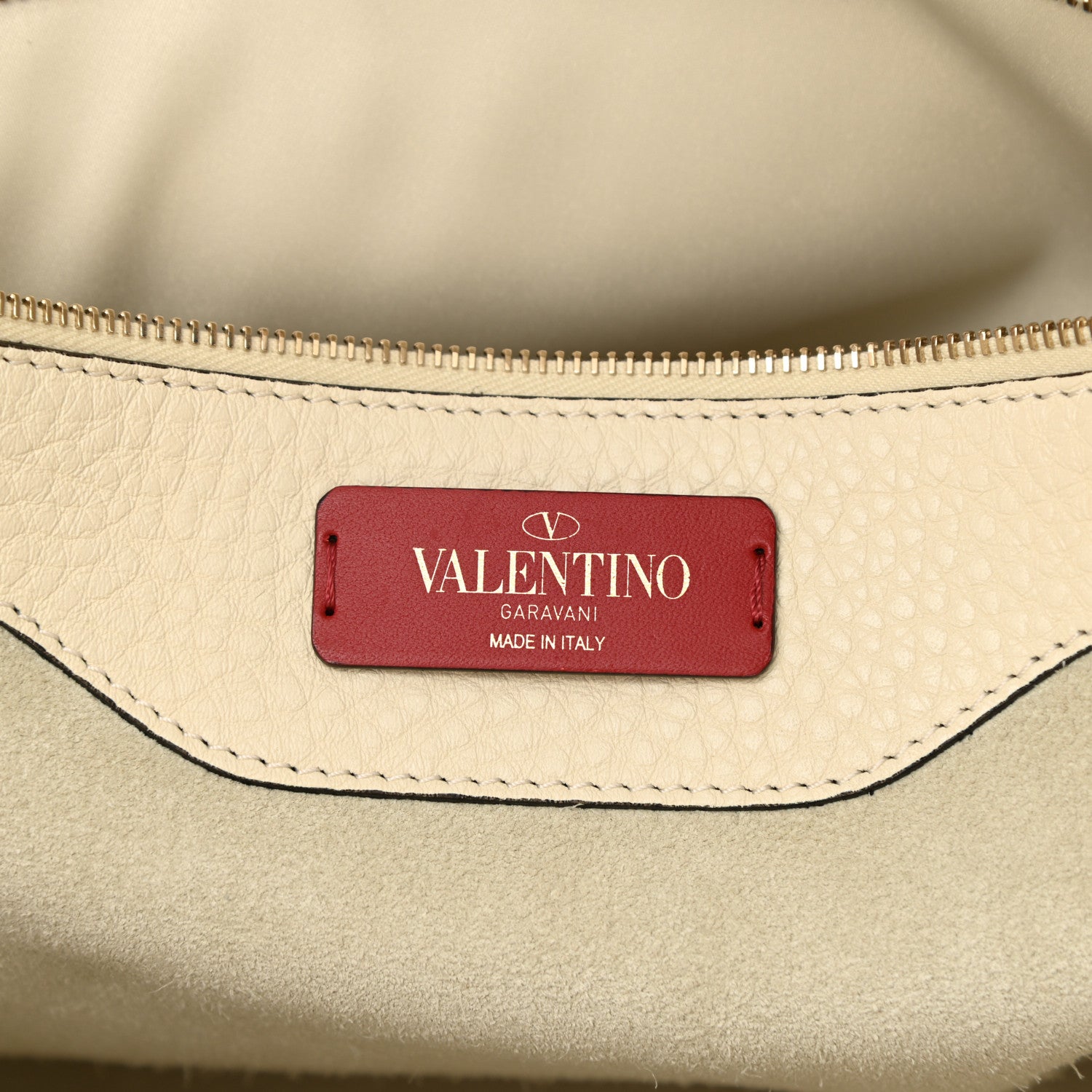 Valentino Garavani Grained Calfskin Rockstud Shoulder Tote Light Ivory 5 of 8