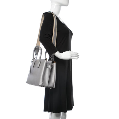 MCM Metallic Grained Calfskin Medium Milla Tote Spike Silver 2 of 8