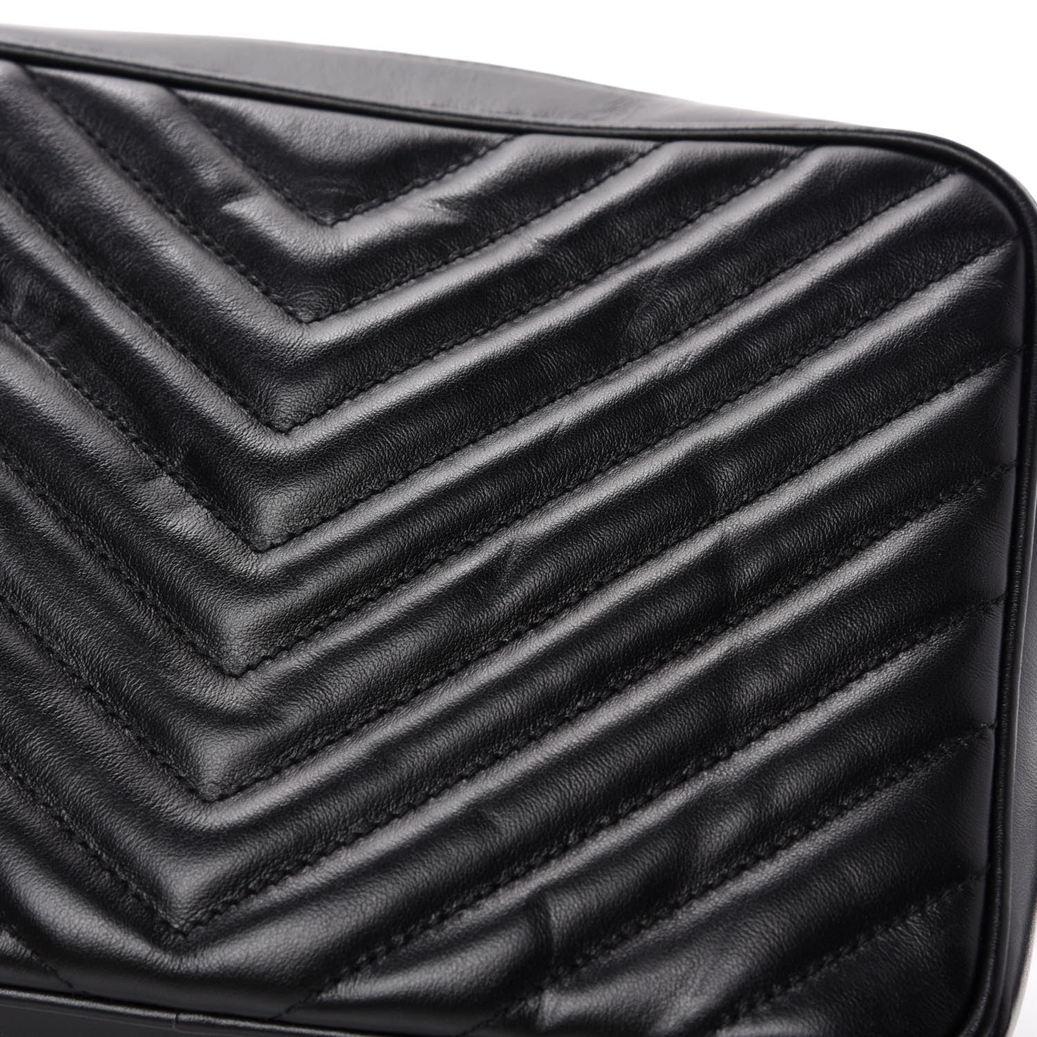 Saint Laurent Calfskin Matelasse Monogram Lou Camera Bag Black 9 of 12