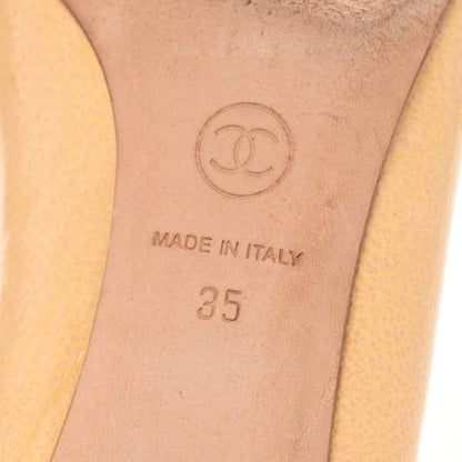 Chanel Patent CC Cap Toe Pumps 35 Beige Black 7 of 11