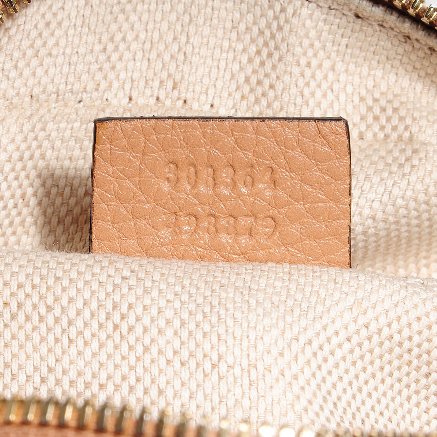 Pebbled Calfskin Small Soho Disco Bag Rose Beige