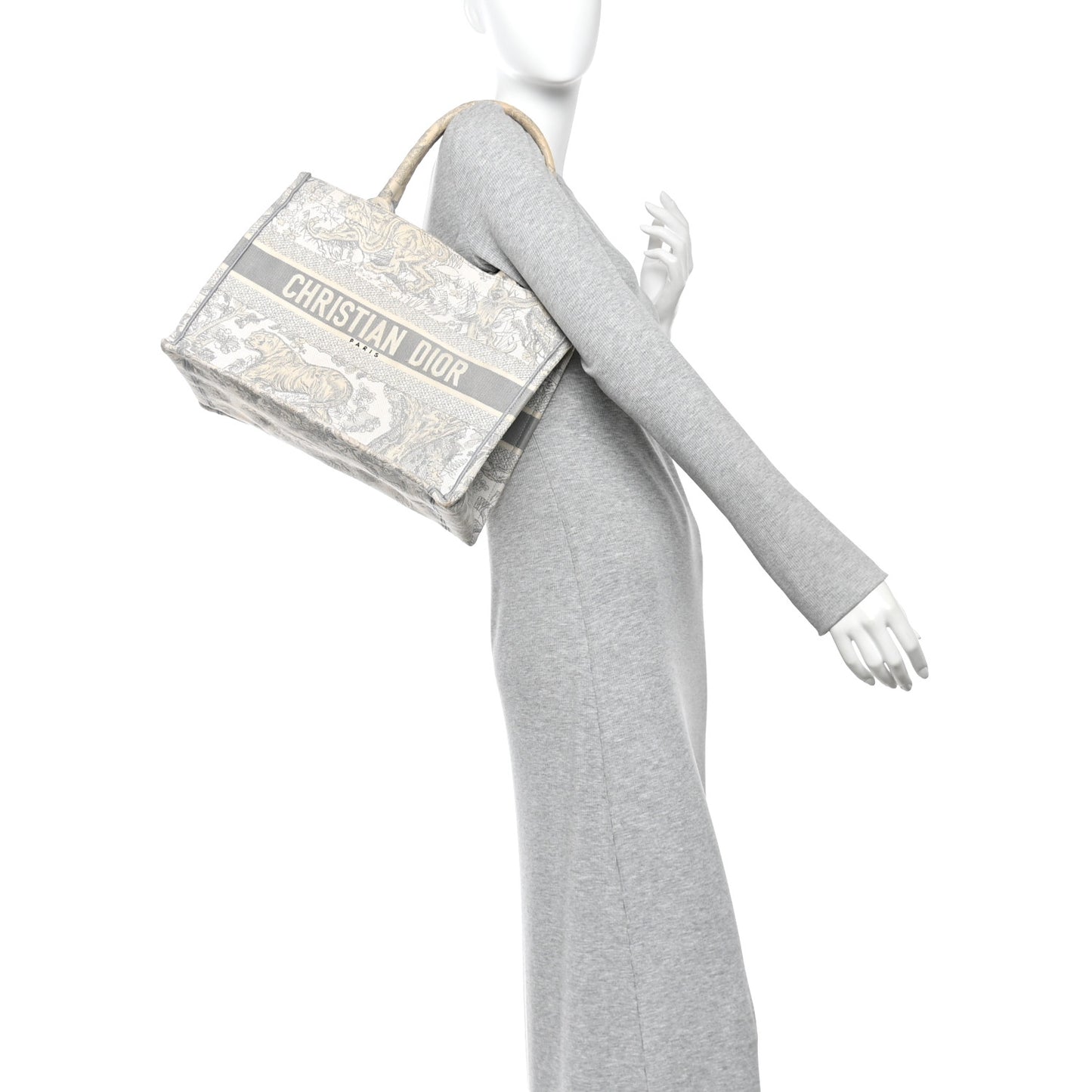 Canvas Embroidered Medium Dioriviera Toile De Jouy Book Tote Gray